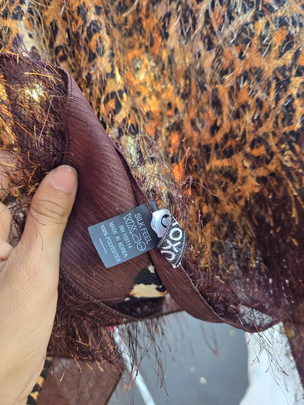 Y2k XOXO Fuzzy Leopard Print Poncho in Brown and Tan!